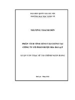 Luận văn thạc sĩ phân tích tình hình tài chính tại công ty cổ phần rượu bia Đà lạt