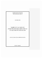 Luận văn thạc sĩ nghiên cứu các nhân tố Ảnh hưởng Đến hoạt Động cho vay của quỹ khuyến nông hà nội