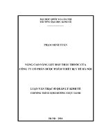 Luận văn thạc sĩ nâng cao năng lực Đấu thầu thuốc của công ty cổ phần dược phẩm thiết bị y tế hà nội