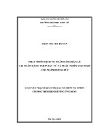 Luận văn thạc sĩ phát triển dịch vụ ngân hàng bán lẻ tại ngân hàng tmcp Đầu tư và phát triển việt nam chi nhánh hoài Đức