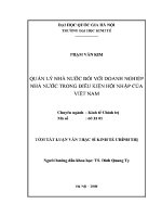 Luận văn thạc sĩ quản lý nhà nước Đối với doanh nghiệp nhà nước trong Điều kiện hội nhập của việt nam