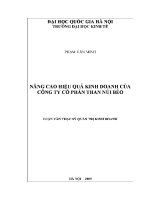 Luận văn thạc sĩ nâng cao hiệu quả kinh doanh của công ty cổ phần than núi béo