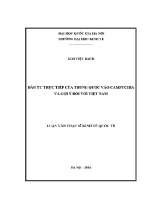 Luận văn thạc sĩ Đầu tư trực tiếp của trung quốc vào campuchia và gợi Ý Đối với việt nam