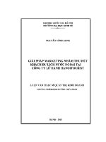 Luận văn thạc sĩ giải pháp marketing nhằm thu hút khách du lịch nước ngoài tại công ty lữ hành hanoitourist