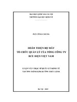 Luận văn thạc sĩ hoàn thiện bộ máy tổ chức quản lý của tổng công ty bưu Điện việt nam