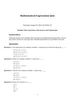 Bộ câu hỏi mathematical expectation  xác suất thống kê