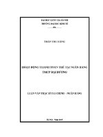 Luận văn thạc sĩ hoạt Động thanh toán thẻ tại ngân hàng tmcp Đại dương