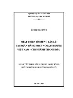 Luận văn thạc sĩ hát triển tín dụng bán lẻ tại ngân hàng tmcp ngoại thương việt nam chi nhánh thanh hóa