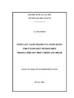 Luận văn thạc sĩ năng lực cạnh tranh của ngân hàng tmcp xăng dầu petrolimex trong lĩnh vực phát triển sản phẩm