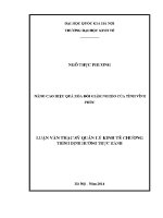 Luận văn thạc sĩ nâng cao hiệu quả xóa Đói giảm nghèo của tỉnh vĩnh phúc