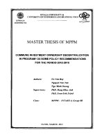 Luận văn thạc sĩ commune investment ownership decentralization in program 135 some policy recommendations for the period 2012 2015