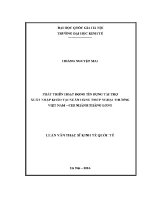 Luận văn thạc sĩ phát triển hoạt Động tín dụng tài trợ xuất nhập khẩu tại ngân hàng tmcp ngoại thương việt nam chi nhánh thăng long