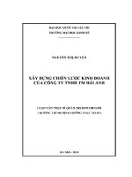 Luận văn thạc sĩ xây dựng chiến lược kinh doanh của công ty tnhh tm hải anh