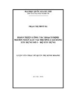 Luận văn thạc sĩ hoàn thiện công tác hoạch Định nguồn nhân lực tại trường cao Đẳng xây dựng số 1 bộ xây dựng