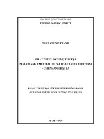 Luận văn thạc sĩ phát triển dịch vụ thẻ tại ngân hàng tmcp Đầu tư và phát triển việt nam