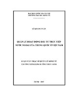 Luận văn thạc sĩ quản lý hoạt Động Đầu tư trực tiếp nước ngoài của trung quốc Ở việt nam quản lý kinh tế