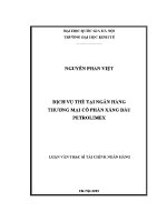 Luận văn thạc sĩ dịch vụ thẻ tại ngân hàng thương mại cổ phần xăng dầu petrolimex