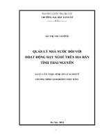 Luận văn thạc sĩ quản lý nhà nước Đối với hoạt Động dạy nghề trên Địa bàn tỉnh thái nguyên