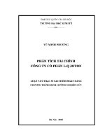 Luận văn thạc sĩ phân tích tài chính công ty cổ phần l q joton