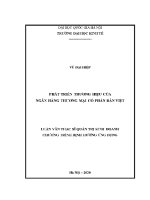 Luận văn thạc sĩ phát triển thương hiệu của ngân hàng thương mại cổ phần bản việt