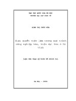 Luận văn thạc sĩ giải quyết việc làm trong quá trình công nghiệp hóa, hiện Đại hóa Ở hà tĩnh