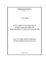Luận văn thạc sĩ nâng cao chất lượng tín dụng tại ngân hàng tmcp hàng hải việt nam