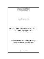 Luận văn thạc sĩ quản lý mua sắm trang thiết bị y tế tại bệnh viện bạch mai