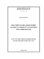 Luận văn thạc sĩ phát triển văn hóa doanh nghiệp tại công ty cổ phần tư vấn xây dựng công trình hàng hải