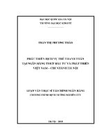 Luận văn thạc sĩ phát triển dịch vụ thẻ thanh toán tại ngân hàng tmcp Đầu tư và phát triển việt nam chi nhánh hà nội