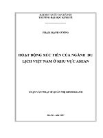 Luận văn thạc sĩ hoạt Động xúc tiến của ngành du lịch việt nam Ở khu vực asean