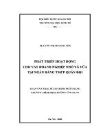 Luận văn thạc sĩ phát triển hoạt Động cho vay doanh nghiệp nhỏ và vừa tại ngân hàng tmcp quân Đội