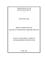 Luận văn thạc sĩ quản lý nguồn nhân lực tại công ty cổ phần công nghệ việt toàn cầu