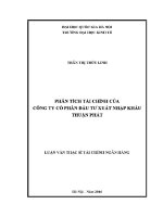 Luận văn thạc sĩ phân tích tài chính của công ty cổ phần Đầu tư xuất nhập khẩu thuận phát