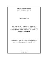 Luận văn thạc sĩ phân tích tài chính và Định giá công ty cổ phần khoan và dịch vụ khoan dầu khí