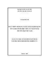 Luận văn thạc sĩ phát triển tín dụng xanh