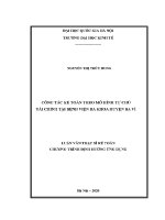 Luận văn thạc sĩ công tác kế toán theo mô hình tự chủ tài chính tại bệnh viện Đa khoa huyện ba vì