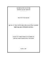 Luận văn thạc sĩ quản lý nhà nước Đối với cụm công nghiệp trên Địa bàn tỉnh hải dương
