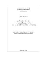 Luận văn thạc sĩ quản lý nhà nước về giao Đất giao rừng cho hộ gia Đình tại tỉnh quảng trị