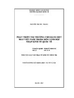 Luận văn thạc sĩ phát triển thị trường cho hàng dệt may việt nam trong bối cảnh hội nhập kinh tế quốc tế