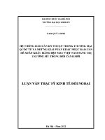 Luận văn thạc sĩ hệ thống rào cản kỹ thuật trong thương mại quốc tế và những giải pháp khắc phục rào cản Để xuất khẩu hàng dệt may việt nam sang thị trường mỹ