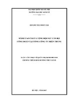 Luận văn thạc sĩ nâng cao chất lượng Đội ngũ cán bộ công Đoàn tại tổng công ty miền trung