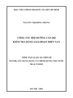 Tóm Tắt: Công tác bồi dưỡng cán bộ kiểm tra của Đảng giai đoạn hiện nay