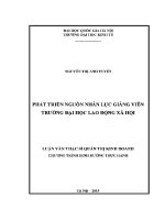 Luận văn thạc sĩ phát triển nguồn nhân lực giảng viên trường Đại học lao Động xã hội
