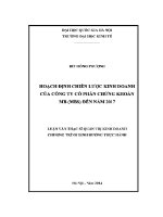 Luận văn thạc sĩ hoạch Định chiến lược kinh doanh của công ty cổ phần chứng khoán mb mbs Đến năm 2017