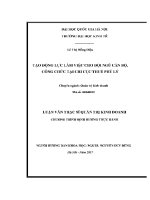 Luận văn thạc sĩ tạo Động lực làm việc cho Đội ngũ cán bộ công chức tại chi cục thuế phủ lý