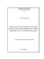 Luận văn thạc sĩ nâng cao chất lượng dịch vụ ngân hàng bán lẻ tại ngân hàng tmcp Đầu tư và phát triển việt nam chi nhánh thăng long