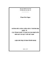 Luận văn thạc sĩ những Điều chỉnh chính sách thương mại quốc tế của trung quốc từ sau khi gia nhập wto Đến nay và gợi Ý với việt nam