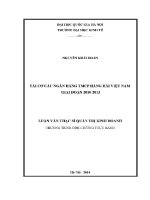 Luận văn thạc sĩ nguyên cứu tái cơ cấu tại ngân hàng tmcp hàng hải việt nam giai Đoạn 2010 2013