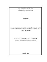 Luận văn thạc sĩ nâng cao chất lượng nguồn nhân lực vnpt hà tĩnh