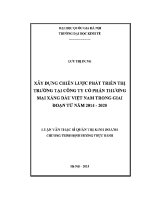 Luận văn thạc sĩ xây dựng chiến lược phát triển thị trường tại công ty cổ phần thương mại xăng dầu việt nam trong giai Đoạn từ năm 2014 2020